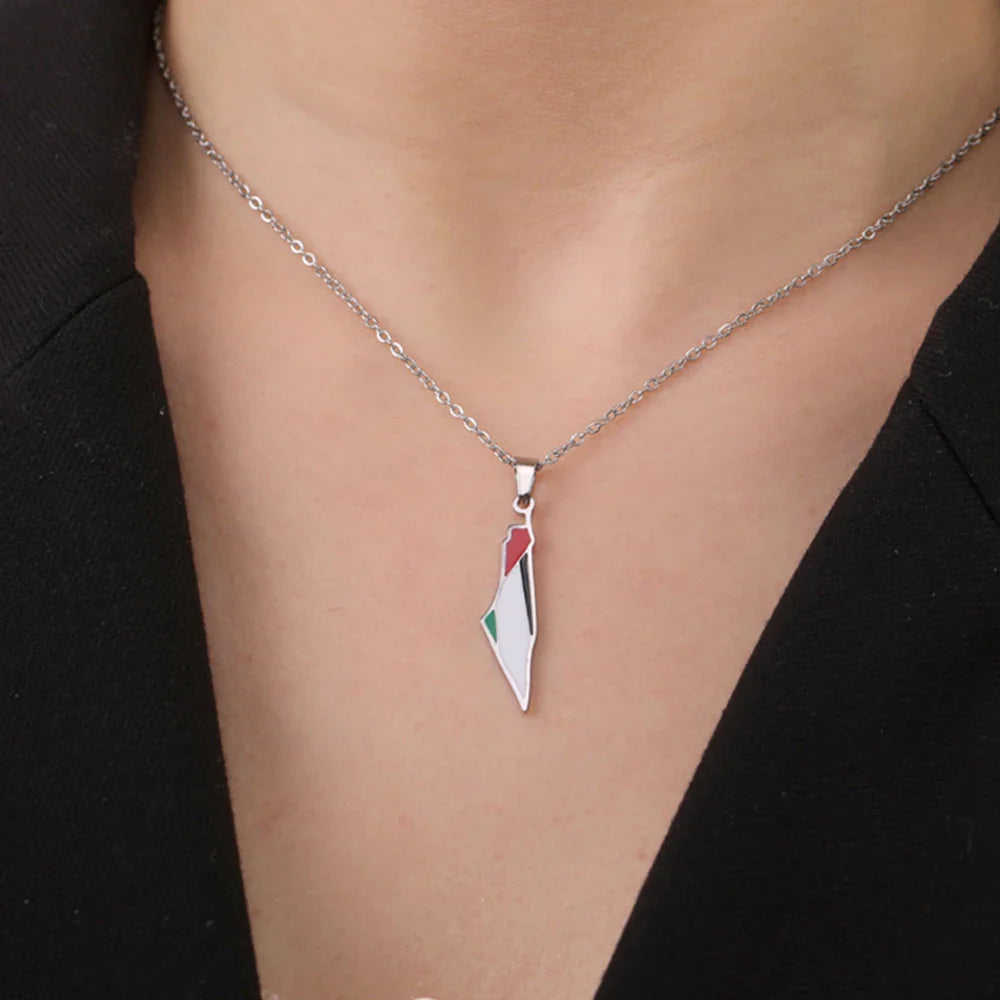 Collier Palestine en acier inoxydable